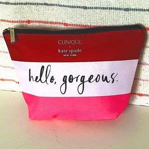 Kate Spade Red and Pink Cosmetic Bag